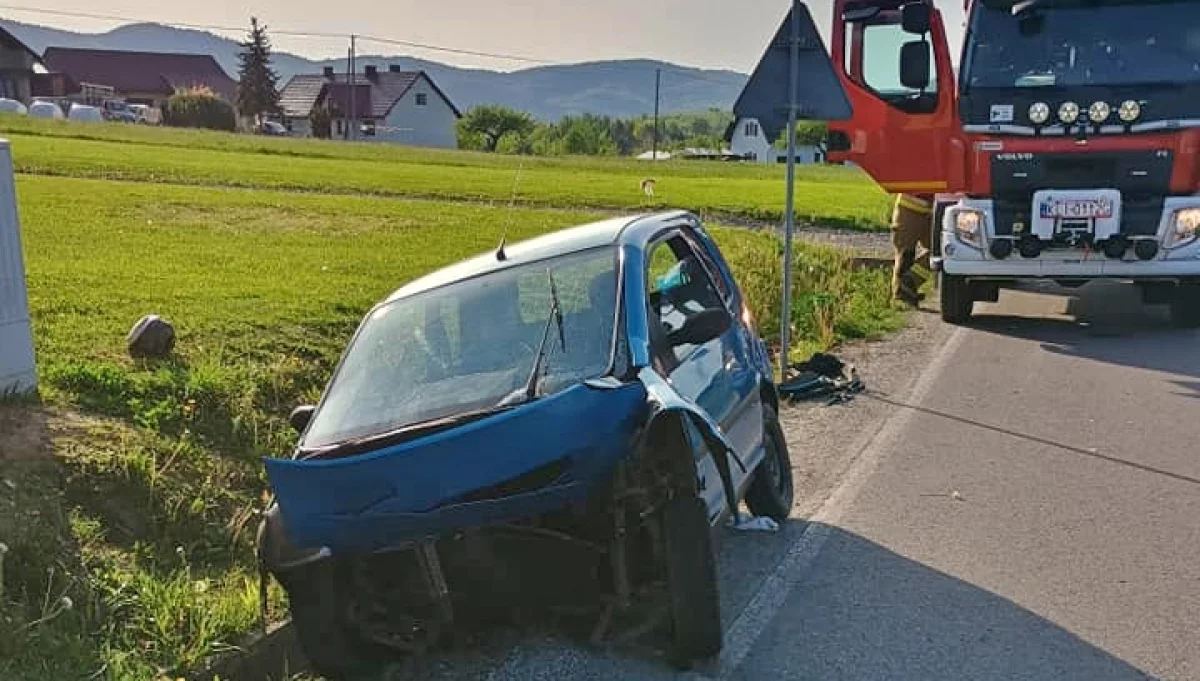 Zderzenie dwóch pojazdów/fot.: OSP KSRG Janowice