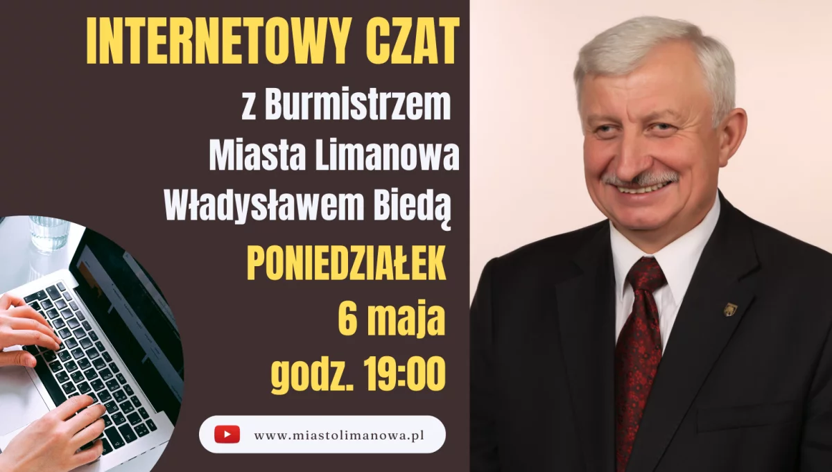 Spotkanie on line z Burmistrzem Władysławem Biedą – 6 maja godz.19:00