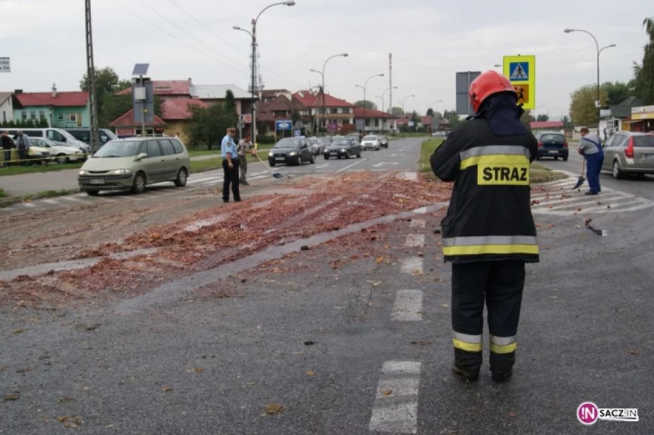 Skrzyżowanie tonęło w sfermentowanych owocach - zdjęcie 4