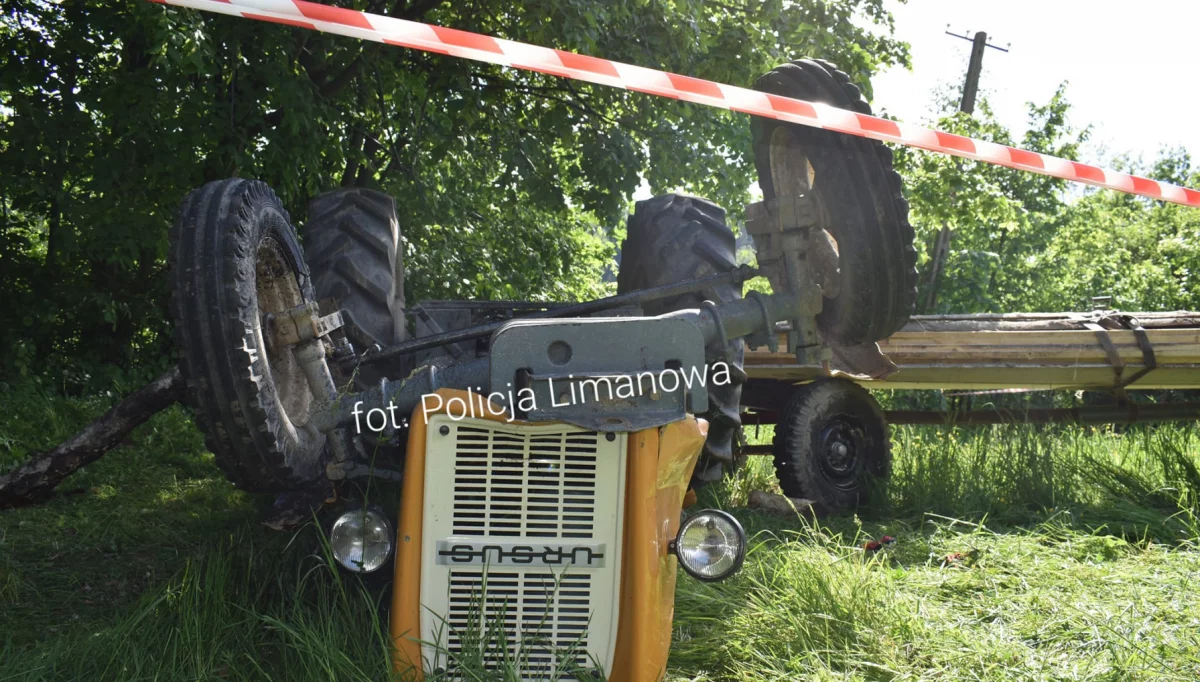 Tragiczny wypadek traktorzysty/fot.: KPP Limanowa