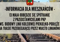 13 maja w LDK odbędzie się spotkanie ws. budowy linii kolejowej Piekiełko-Podłęże na trasie przebiegającej przez Miasto Limanowa - zdjęcie główne