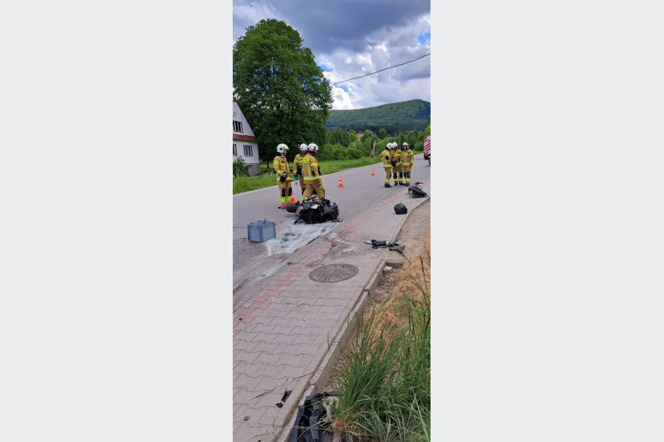 PIjany kierowca spowodował wypadek. Motocyklista połamał obie ręce - zdjęcie 3