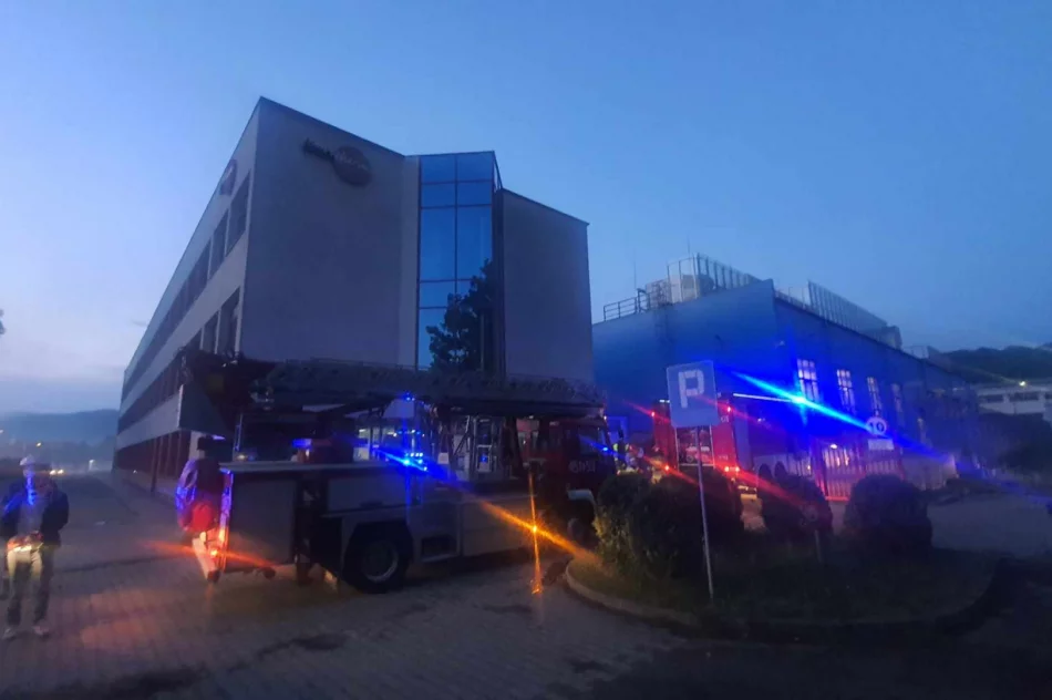 Pożar hali produkcyjnej - poszkodowany pracownik - zdjęcie 4