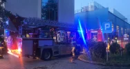 Pożar hali produkcyjnej - poszkodowany pracownik - zdjęcie 5