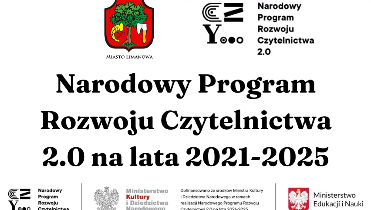 Miasto Limanowa otrzymało dofinansowanie w ramach „Narodowego Programu Rozwoju Czytelnictwa 2.0 na lata 2021-2025”