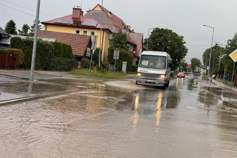 Krótkie opady deszczu zalały ulicę - zdjęcie 3