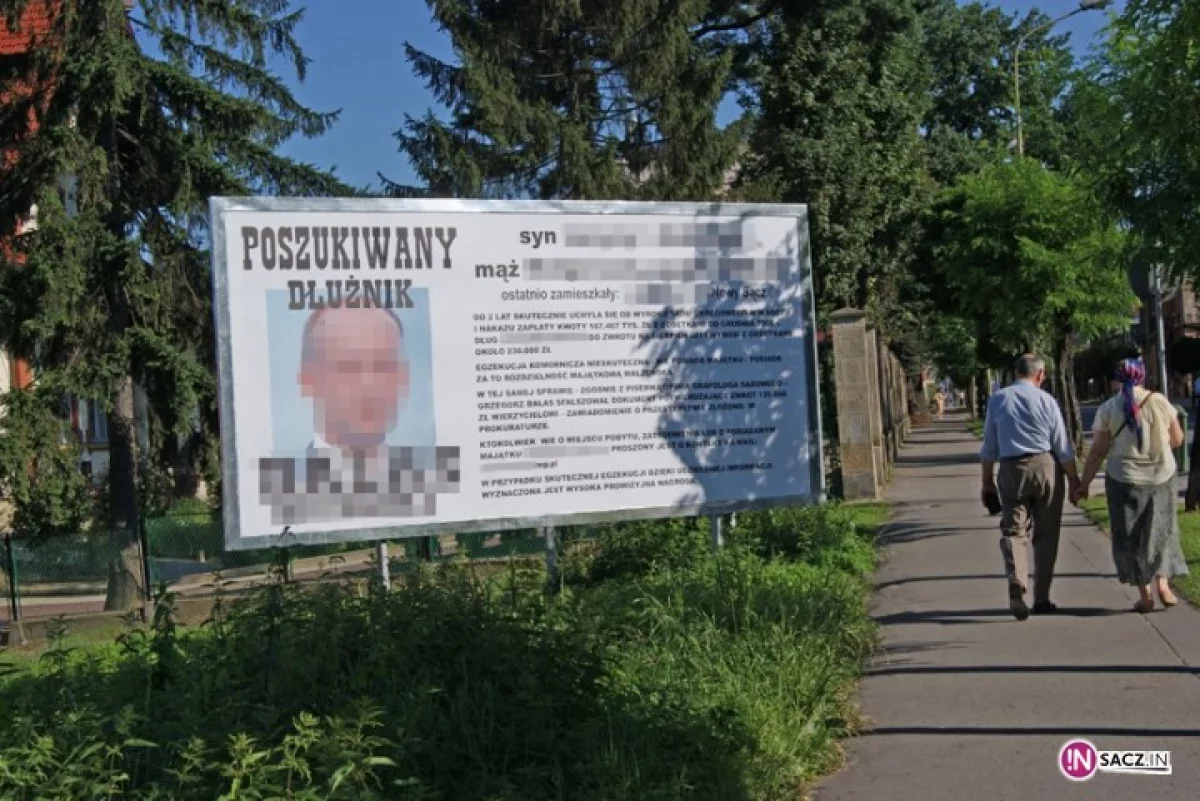 Poszukiwany dłużnik - list gończy w centrum miasta