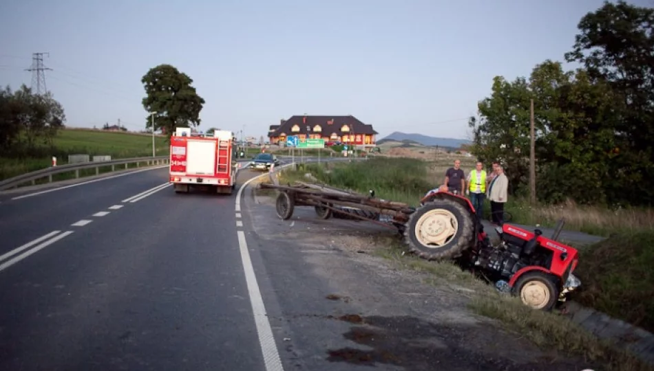 Śmiertelny wypadek - motocykl zderzył się z ciągnikiem - zdjęcie 1