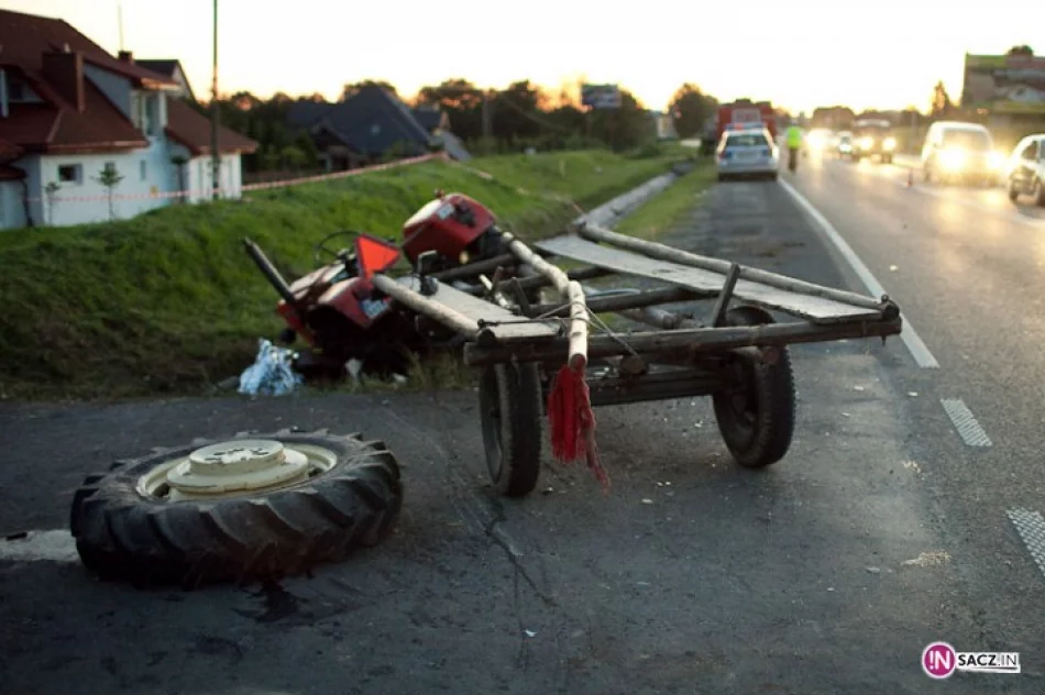 Śmiertelny wypadek - motocykl zderzył się z ciągnikiem - zdjęcie 2