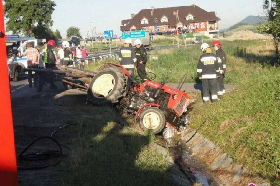 Śmiertelny wypadek - motocykl zderzył się z ciągnikiem - zdjęcie 3