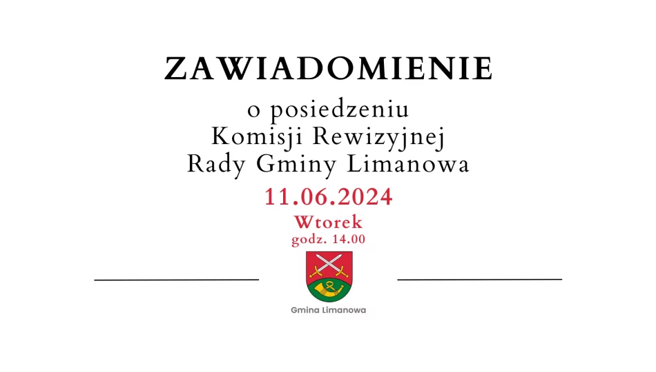 Zawiadomienie o posiedzeniu Komisji Rewizyjnej - zdjęcie 1