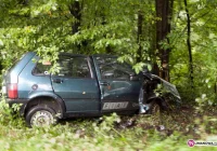 Samochód uderzył w drzewa - zdjęcie główne