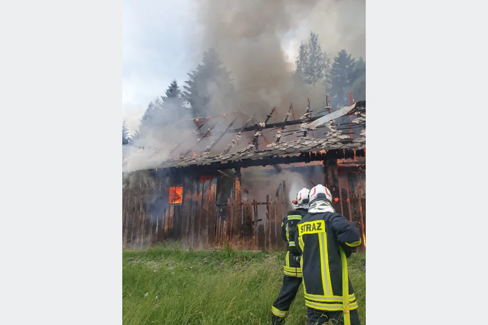 Pożar stodoły, w akcji powiatowy pluton zaopatrzenia wodnego - zdjęcie 8