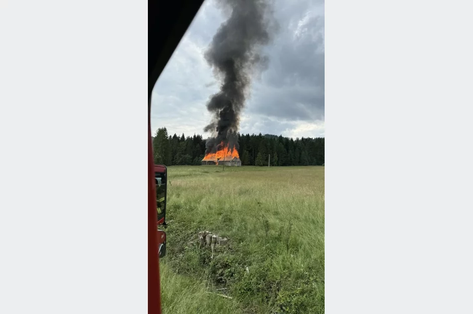 Pożar stodoły, w akcji powiatowy pluton zaopatrzenia wodnego - zdjęcie 11