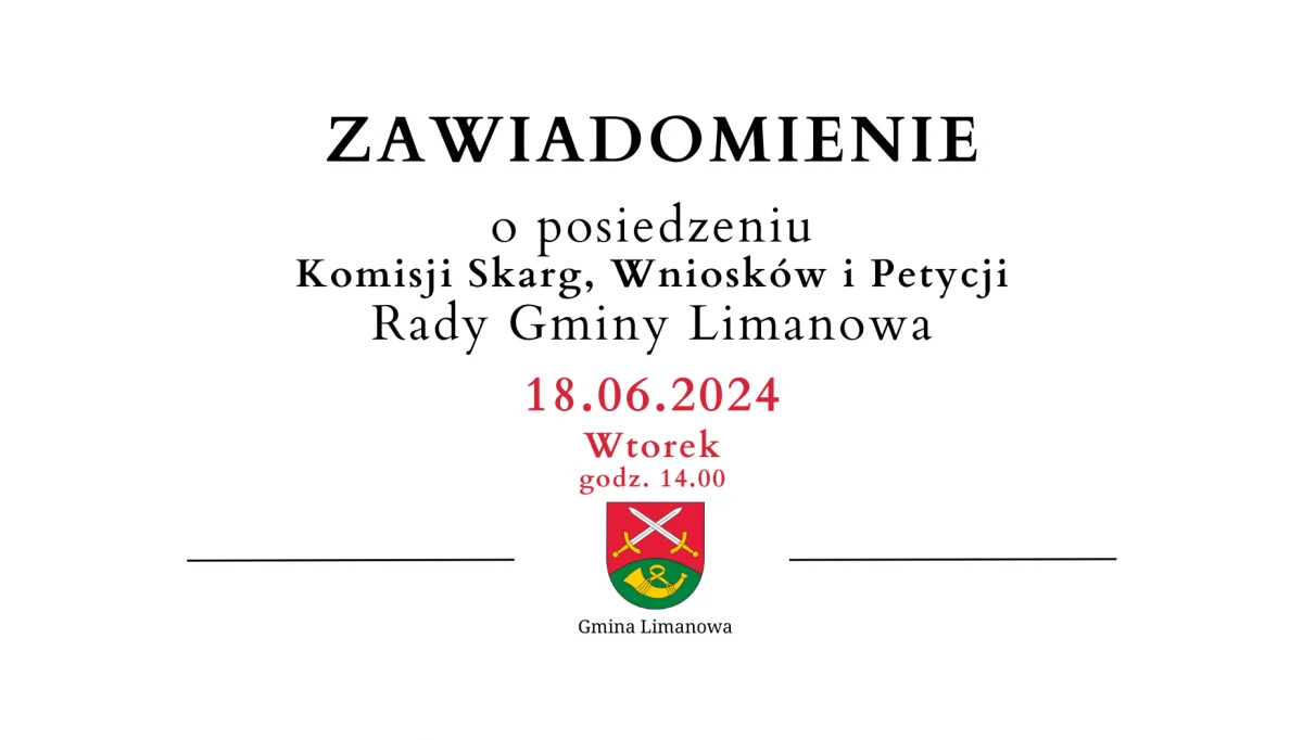 Posiedzenie Komisji Skarg, Wniosków i Petycji Rady Gminy Limanowa dnia 18 czerwca