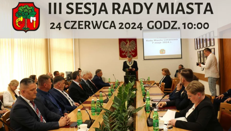 Sesja Rady Miasta Limanowa – 24 czerwca godz.10:00 - zdjęcie 1