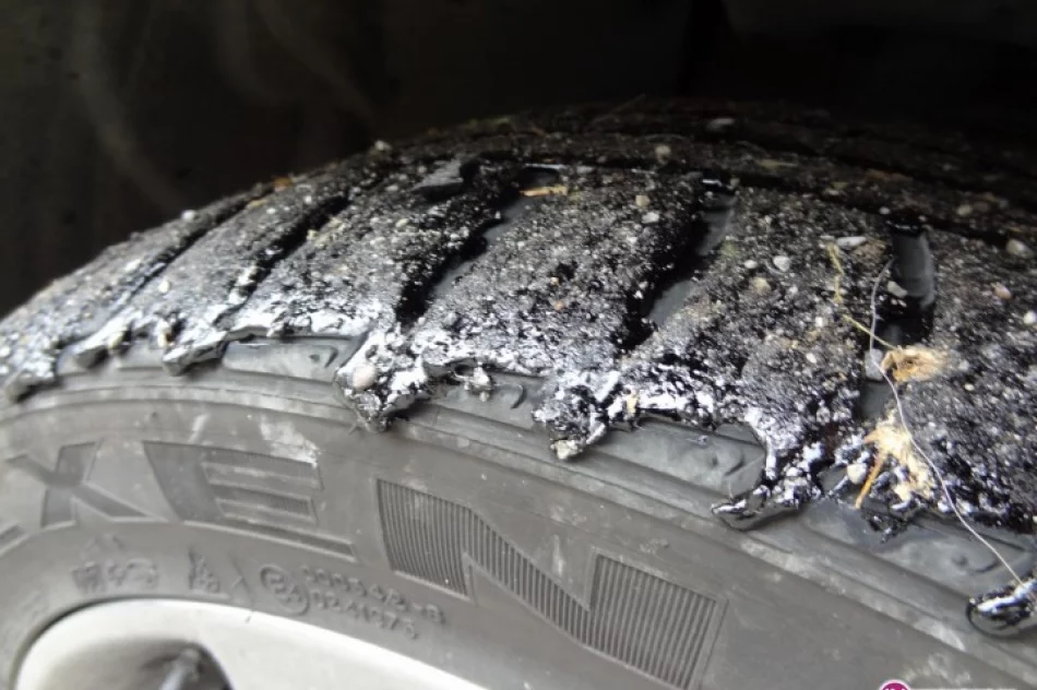 Emulsja zakleiła opony - zdjęcie 3