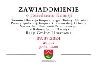 Zawiadomienie o posiedzeniu Komisji Rady Gminy Limanowa - 09.07 - zdjęcie główne