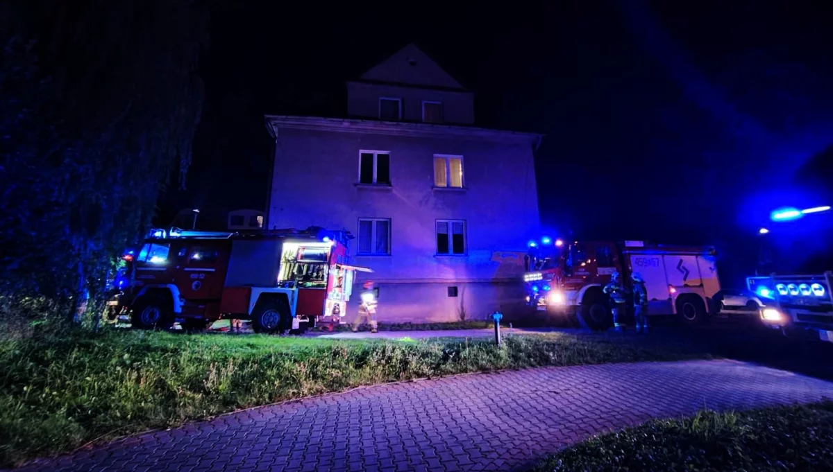 Pożar na poddaszu budynku