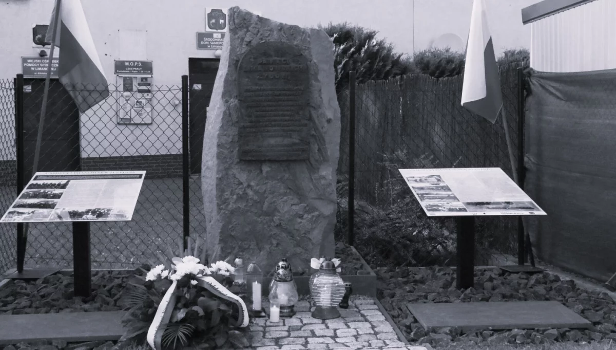 Głaz Pamięci o tragicznych losach limanowskich Żydów w latach okupacji hitlerowskiej …
