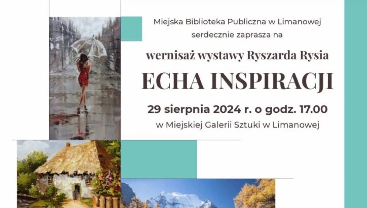 Miejska Biblioteka Publiczna zaprasza na wernisaż wystawy Ryszarda Rysia pt. ,,Echa inspiracji’’
