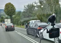 Kolizja trzech samochodów na DK 28 - zdjęcie główne
