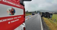 Samochód wypadł z drogi. Utrudnienia na DK 28 - zdjęcie 3