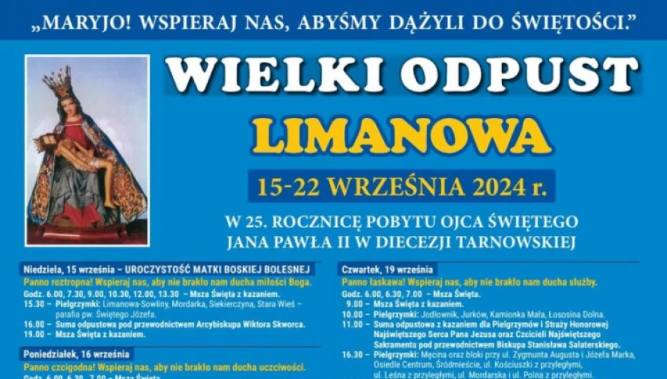 Zbliża się Wielki Odpust Maryjny w limanowskim sanktuarium Matki Boskiej Bolesnej - zdjęcie 1