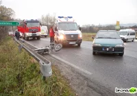 Zderzenie motocykla z samochodem osobowym - zdjęcie główne