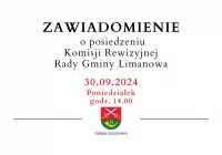 Zaproszenie na posiedzenie Komisji Rewizyjnej Rady Gminy Limanowa - zdjęcie główne