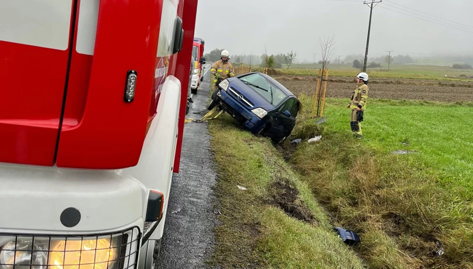 DK 28: samochód wjechał do rowu - zdjęcie 1