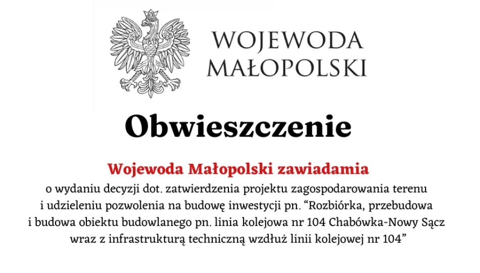 Obwieszczenie Wojewody Małopolskiego - zdjęcie 1