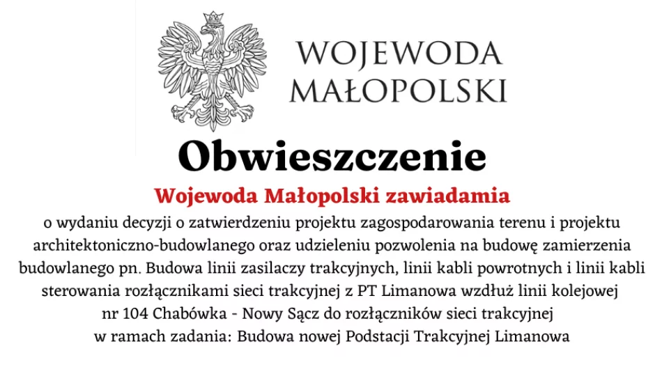 Obwieszczenie Wojewody Małopolskiego - zdjęcie 1