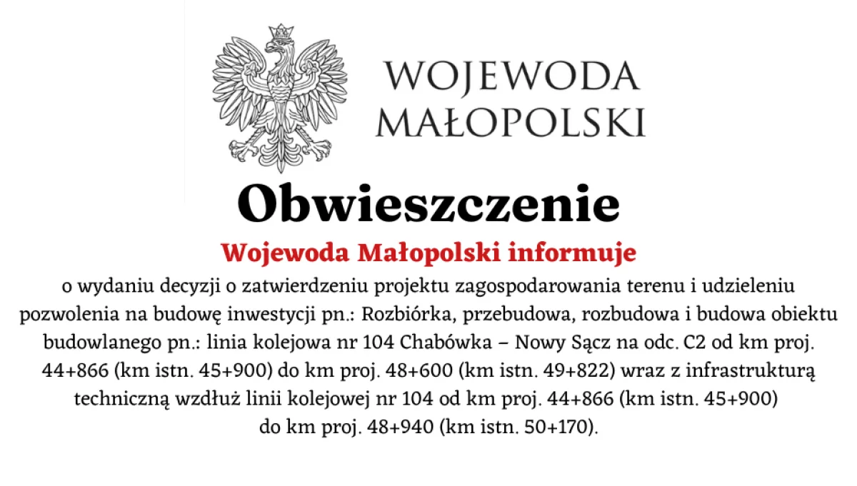 Obwieszczenie Wojewody Małopolskiego