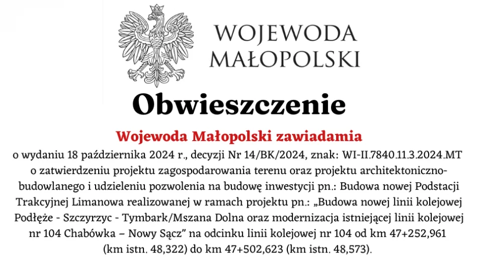 Obwieszczenie Wojewody Małopolskiego - zdjęcie 1