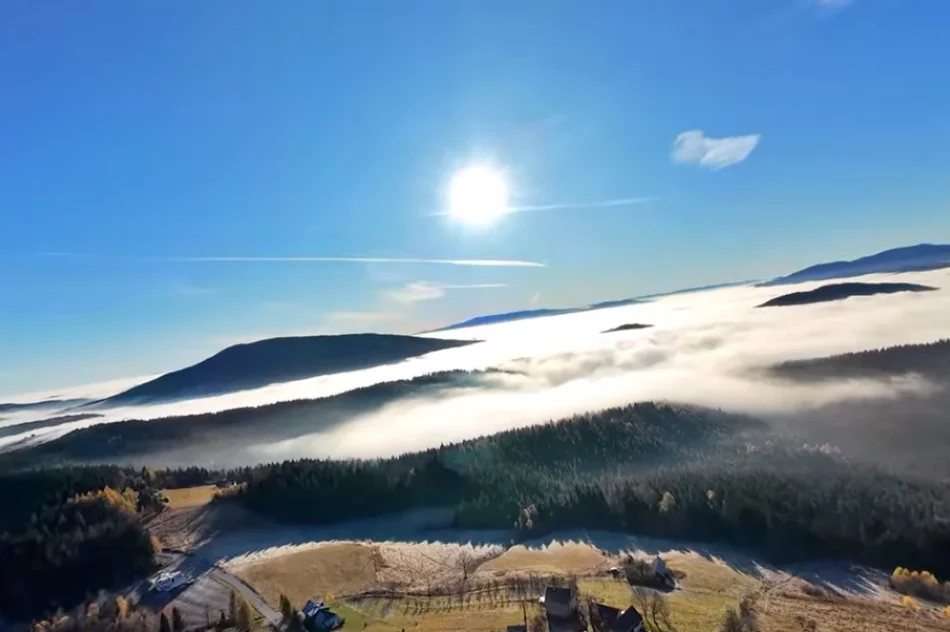 Beskid Wyspowy z lotu ptaka: Morze mgieł i wyłaniające się szczyty (WIDEO) - zdjęcie 2
