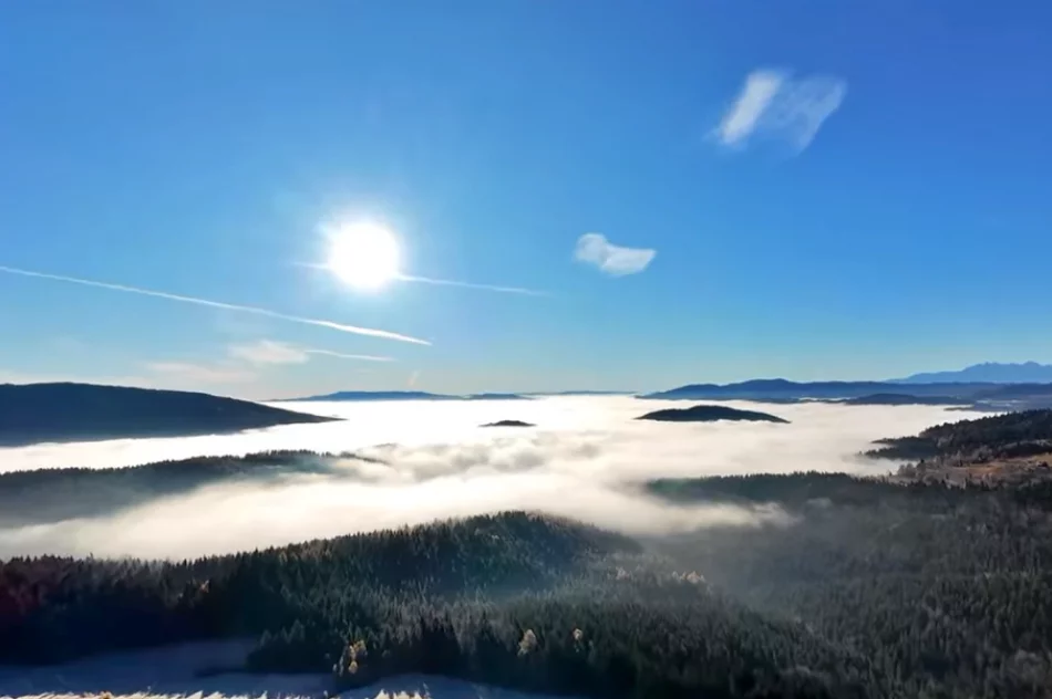 Beskid Wyspowy z lotu ptaka: Morze mgieł i wyłaniające się szczyty (WIDEO) - zdjęcie 3