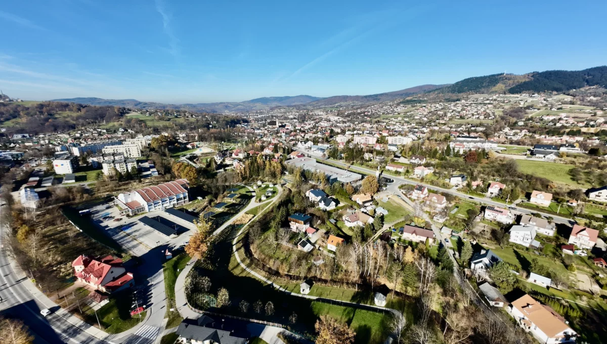 Limanowa z lotu ptaka
