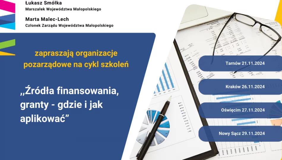 Źródła finansowania, granty – gdzie i jak aplikować – szkolenia dla małopolskich organizacji pozarządowych - zdjęcie 1