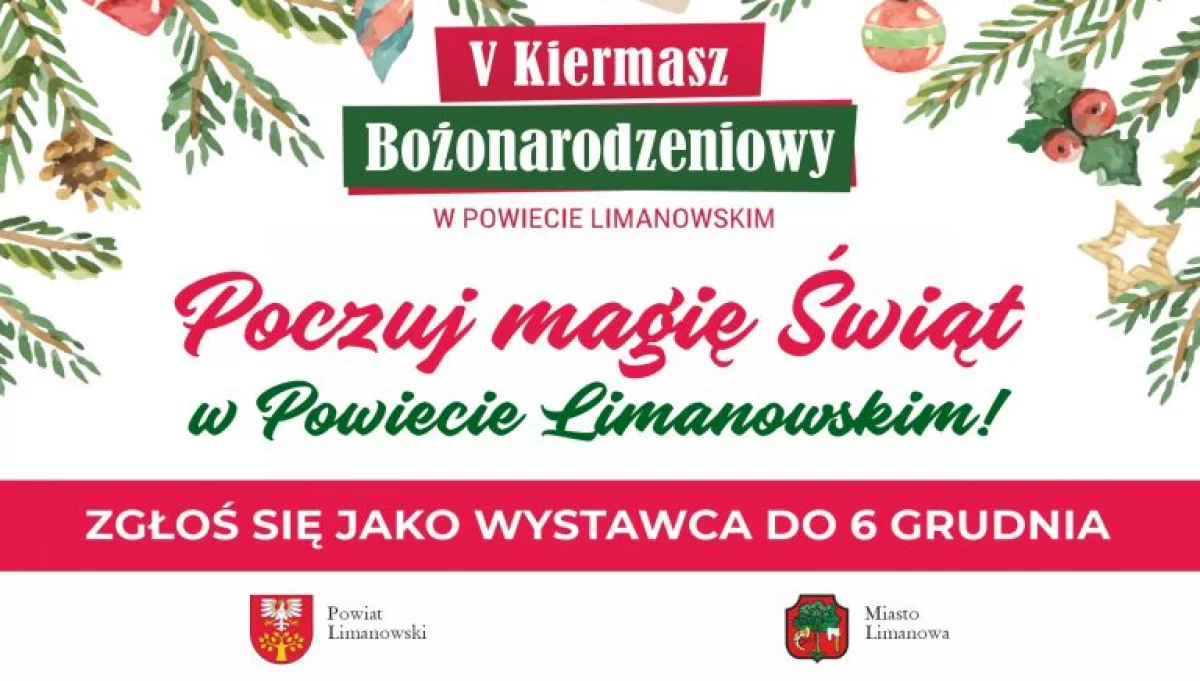 22 grudnia na limanowskim rynku odbędzie się V Kiermasz Bożonarodzeniowy