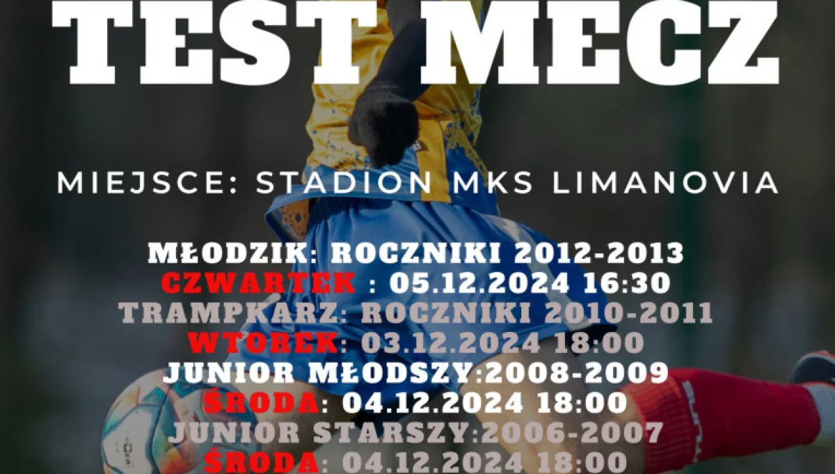 AP Limanovia z ofertą spotkań testowych