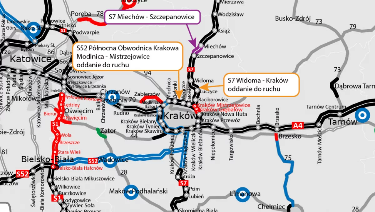 Od jutra Kraków ekspresowo połączony z Warszawą. Otwarcie tras S7 i S52