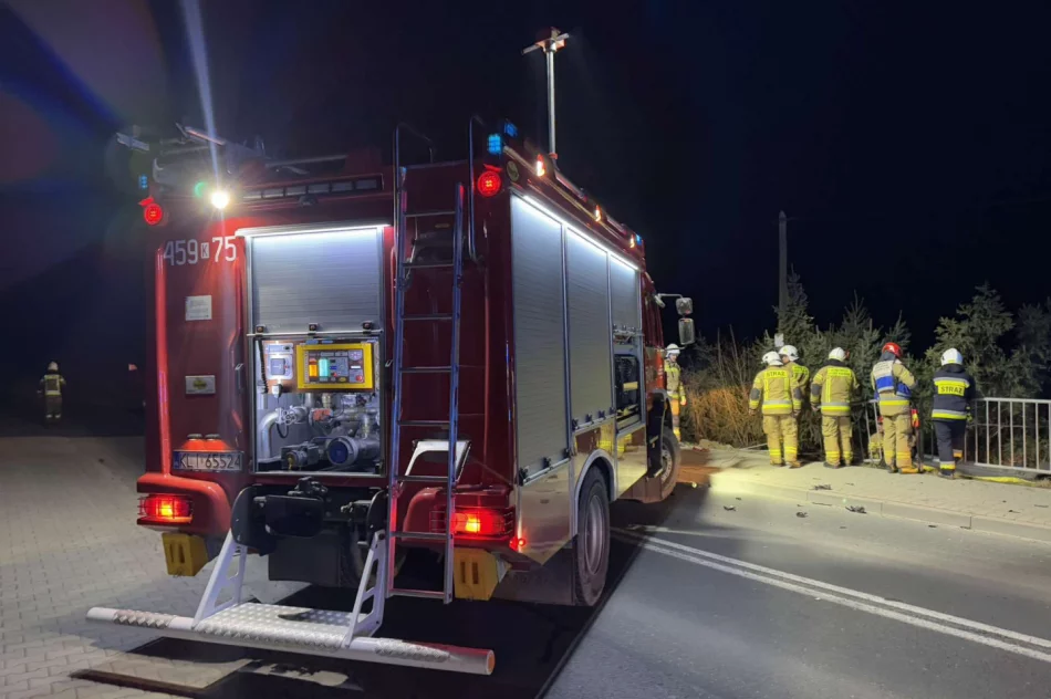 Zderzenie auta z ciągnikiem na DK 28 w Dobrej - zdjęcie 10