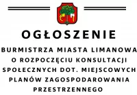 Ogłoszenie Burmistrza Miasta Limanowa o rozpoczęciu konsultacji społecznych dot. miejscowych planów zagospodarowania przestrzennego - zdjęcie główne