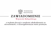 Zawiadomienie Wojewody Małopolskiego o wydaniu decyzji - 13.01 - zdjęcie główne