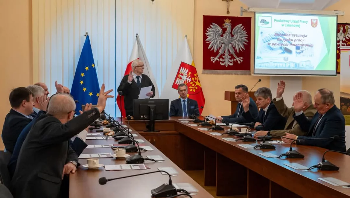 Inauguracyjne posiedzenie Powiatowej Rady Rynku Pracy/fot.: PUP Limanowa