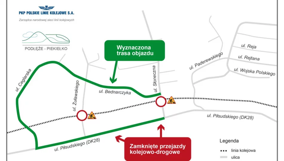 Informacja o zmianach w ruchu oraz utrudnieniach w związku z budową linii kolejowej - zdjęcie 1