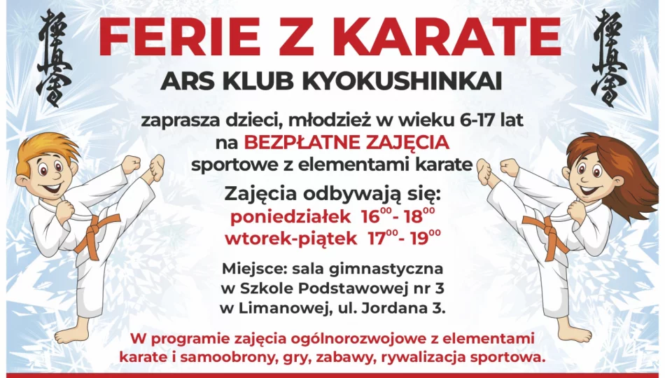 ARS Klub Kyokushinkai Limanowa zaprasza na „Ferie z Karate” - zdjęcie 1