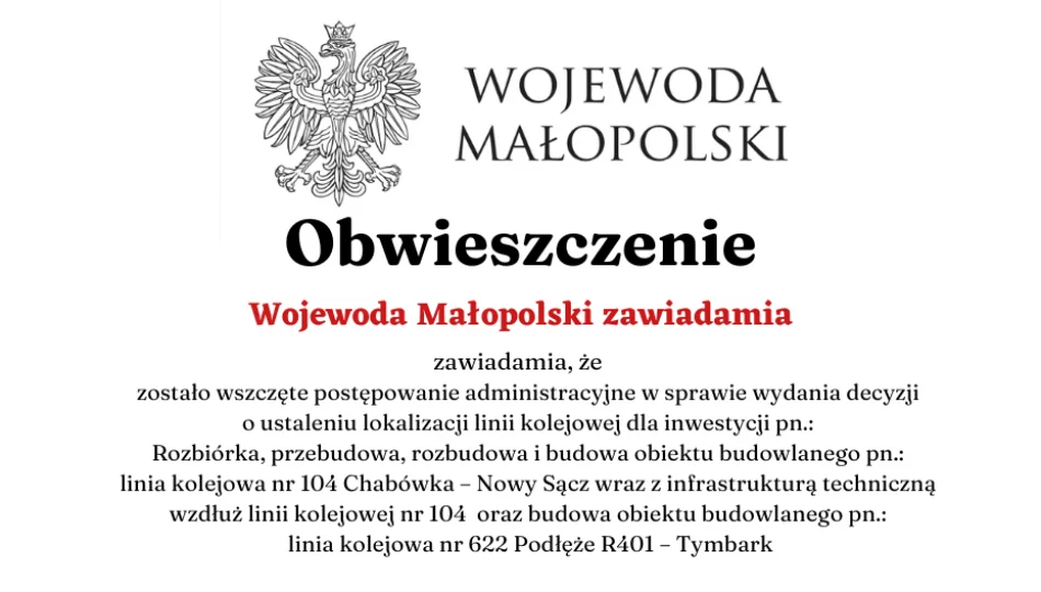 Obwieszczenie Wojewody Małopolskiego - zdjęcie 1
