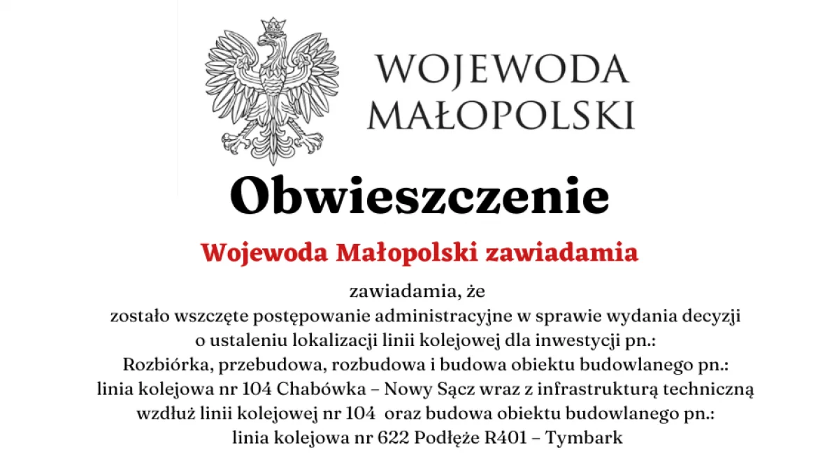Obwieszczenie Wojewody Małopolskiego